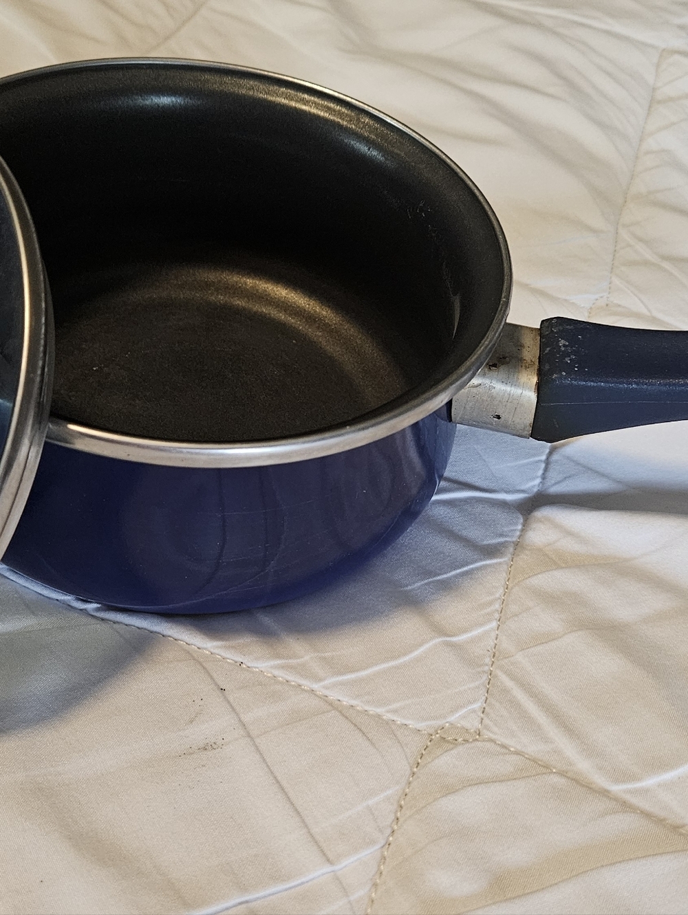 Magefesa Mediterrean Cuisine Blue Non Stick 1qt Pan W/Lid & 9" Fry Pan.